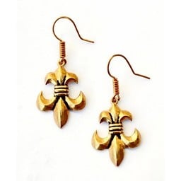 Earrings fleur de lys, bronze - Celtic Webmerchant