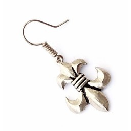 Earrings fleur de lys, silvered - Celtic Webmerchant