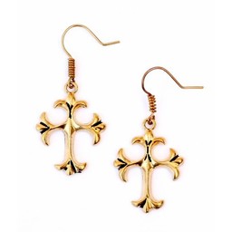 Boucles d'oreilles avec croix gothique, bronze - Celtic Webmerchant