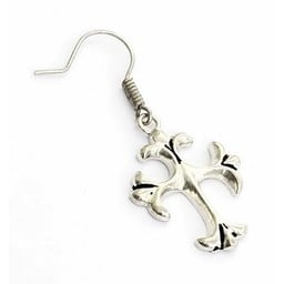 Earrings with gothic cross, silvered - Celtic Webmerchant