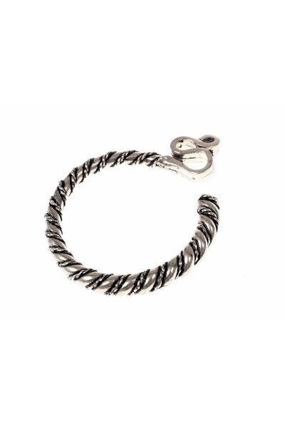 Dekorerede slavisk tempel ringe, forsølvet - Celtic Webmerchant