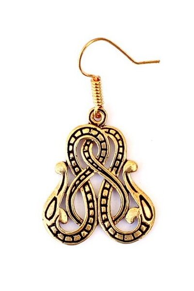 Viking kolczyki wąż Midgardu, brąz - Celtic Webmerchant