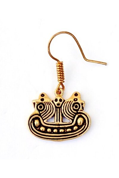 Boucles d'oreilles Bornholm bateau viking, bronze - Celtic Webmerchant