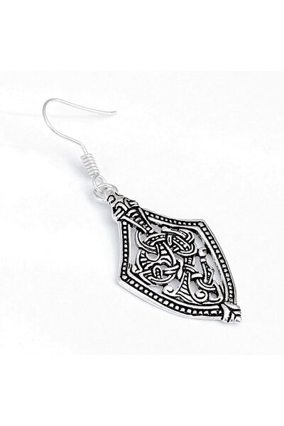 Vikingoorbellen Borrestijl, verzilverd - Celtic Webmerchant
