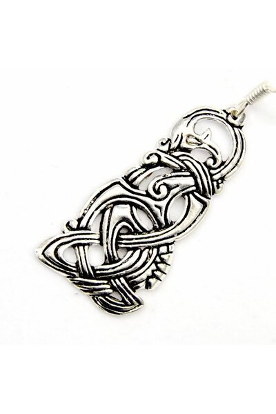Viking dragon örhängen, försilvrade - Celtic Webmerchant