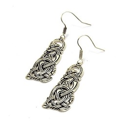 Viking dragon earrings, silvered - Celtic Webmerchant