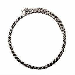 Viking oberen Armband mit Wolf Köpfen, versilbert - Celtic Webmerchant