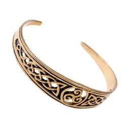 Narrow Celtic bracelet with trisquelion, bronze - Celtic Webmerchant