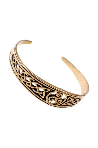 pulsera celta estrecha con trisquelion, bronce - Celtic Webmerchant