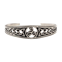 Narrow Celtic bracelet with trisquelion, silvered - Celtic Webmerchant