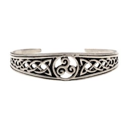 pulsera celta estrecha con trisquelion, plateado - Celtic Webmerchant