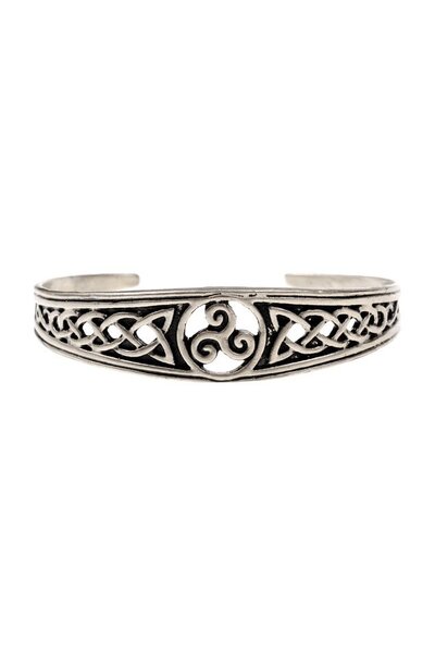 Bracciale celtico stretta con trisquelion, argentato - Celtic Webmerchant