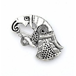 Germanic raven brooch Gotland, right, silvered - Celtic Webmerchant