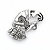 Germanic raven brooch Gotland, left, silvered - Celtic Webmerchant