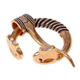 Baltische ringfibula met dierenkoppen, verzilverd - Celtic Webmerchant