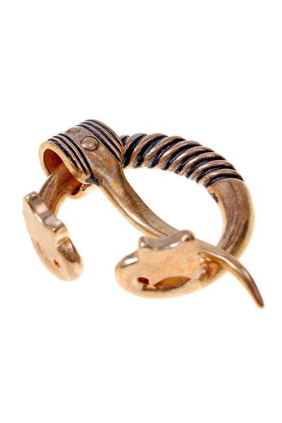 Baltic Ringfibel mit Tierköpfen, versilbert - Celtic Webmerchant