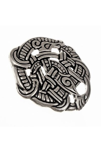Urnes stil skive fibula, forsølvede - Celtic Webmerchant