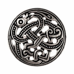 Viking disc fibula Jellinge style, silvered - Celtic Webmerchant