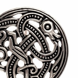 Viking disc fibula Jellinge style, silvered - Celtic Webmerchant