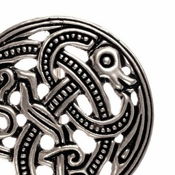 Viking schijffibula Jellingestijl, verzilverd - Celtic Webmerchant