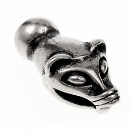 Viking chain end weasel head, silvered, price per piece - Celtic Webmerchant