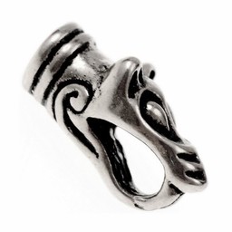 Chaîne viking fin tête de loup, argentée, paire - Celtic Webmerchant