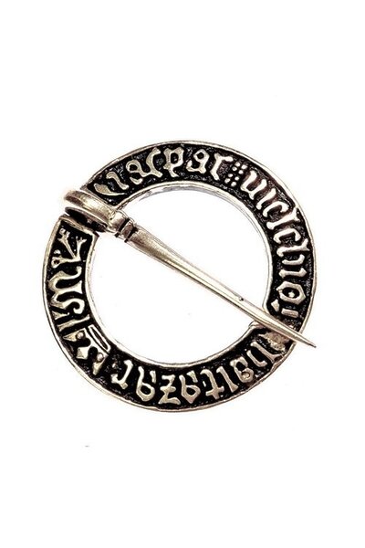 Middelalder ring broche, forsølvede - Celtic Webmerchant