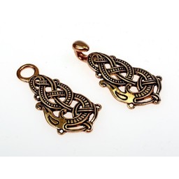 Bronce broche de capa con Midgard serpiente - Celtic Webmerchant