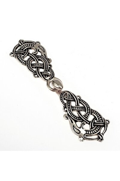 Versilberten Mantel Spange mit Midgard Schlange - Celtic Webmerchant