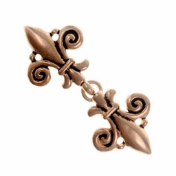 Capa broche de la flor de lis, bronce - Celtic Webmerchant