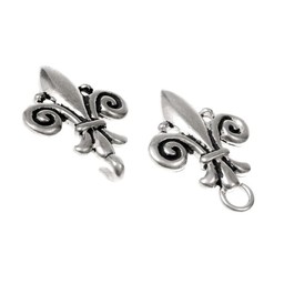 Cloak clasp fleur de lys, silvered - Celtic Webmerchant