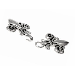 Cloak clasp fleur de lys, silvered - Celtic Webmerchant