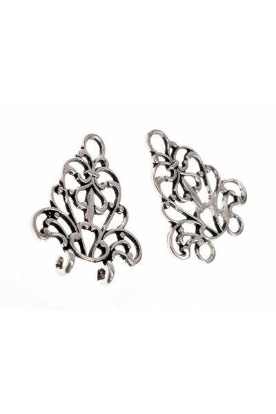 Renaissance cloak clasp, silvered - Celtic Webmerchant