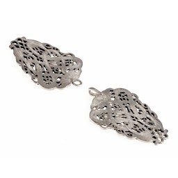 Irish cloak clasp, silvered - Celtic Webmerchant