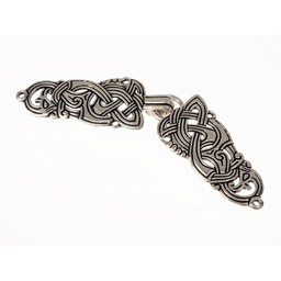 Viking cloak clasp with dragons, silvered - Celtic Webmerchant