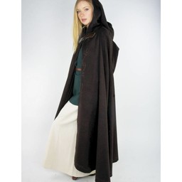 Embroidered cloak Damia with fibula, brown - Celtic Webmerchant