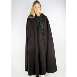 Embroidered cloak Damia with fibula, green - Celtic Webmerchant