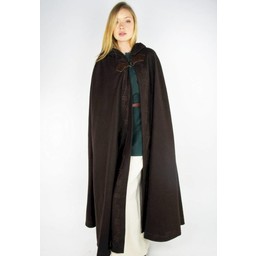 Embroidered cloak Damia with fibula, black - Celtic Webmerchant