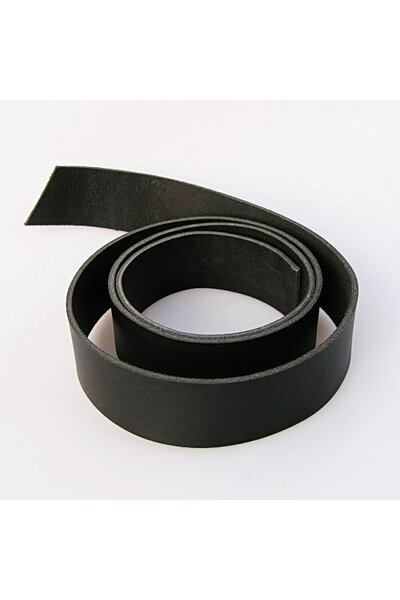 Læder bælte 20 mm / 140 cm, sort - Celtic Webmerchant