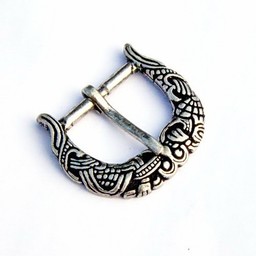 Borre-Jellinge style buckle gripping-beast, silvered - Celtic Webmerchant