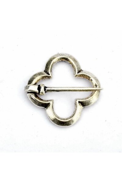 Medeltida Quatrefoil broche, silverfärgad - Celtic Webmerchant