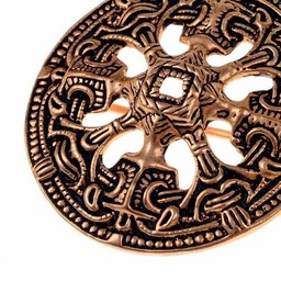 Viking disc fibula Borre style, bronze color - Celtic Webmerchant