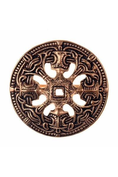 Viking disc fibula Borre style, bronze color - Celtic Webmerchant