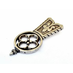 Medieval Quatrefoil belt end, silvered - Celtic Webmerchant