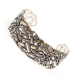 Celtic bracelet with Ancient Irish motifs, silvered - Celtic Webmerchant