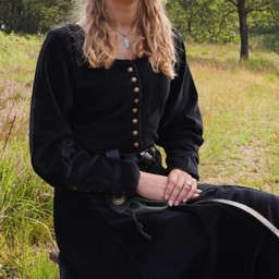 Velvet cotehardie Christina, negro - Celtic Webmerchant