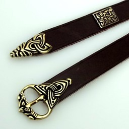 Ceinture de luxe viking style Borre, marron, argenté - Celtic Webmerchant