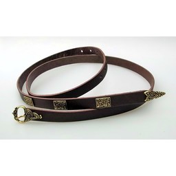 lujo de estilo de Viking cinturón de Borre, marrón, plateado - Celtic Webmerchant
