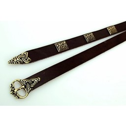lujo de estilo de Viking cinturón de Borre, marrón, plateado - Celtic Webmerchant