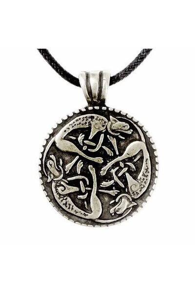 Pendentif en étain chasse sauvage, argentait - Celtic Webmerchant